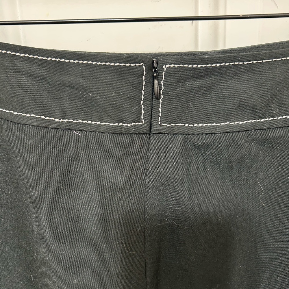 Black A-Line Skirt with Purple Rose Embroidery - Picture 7 of 8